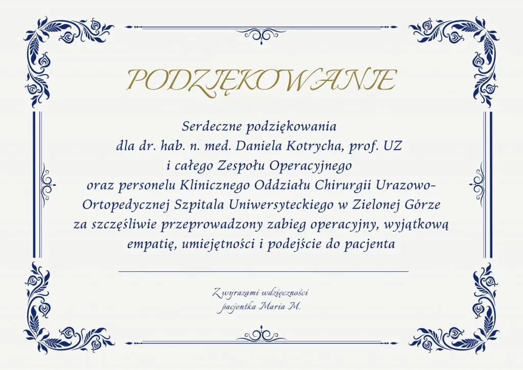 Przygotuj tekst podziękowania dla osoby, która została zaproszona i zaskocz ją