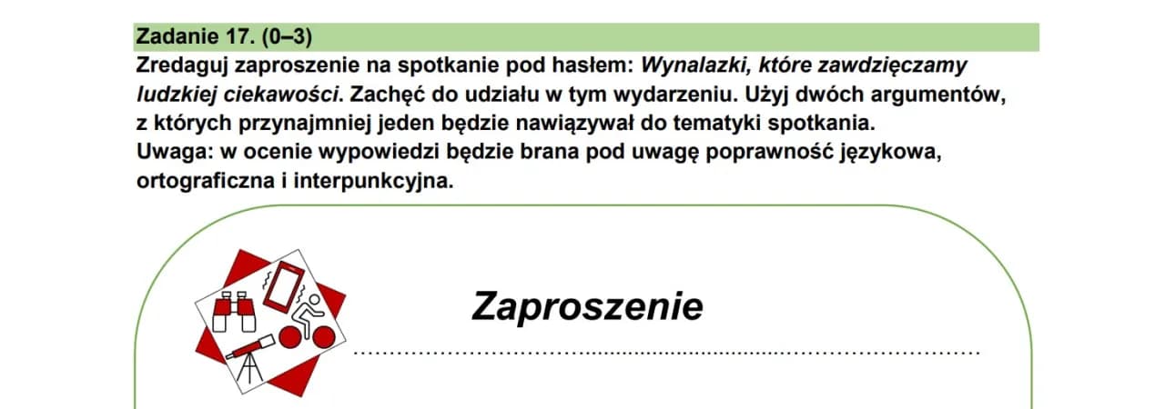 Jak napisać zaproszenie na egzamin ósmoklasisty, aby zdobyć maksymalne punkty